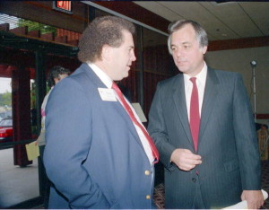 State Rep. Jack Tobin chats with Bob Butterworth, 1988
